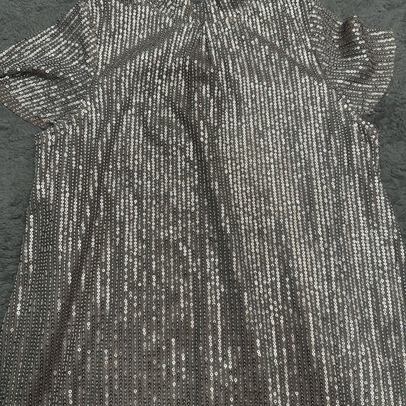 Silver Sequin A-Line Mini Dress for Cocktail - Picture 16 of 16